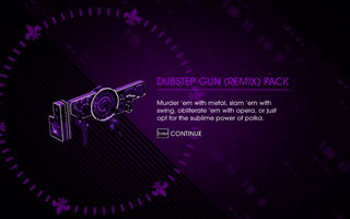 Saints Row IV - Dubstep Gun (Remix) Pack unlock screen