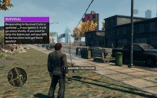 Survival cellphone tutorial in Saints Row The Third