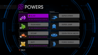 SRIV Powers menu