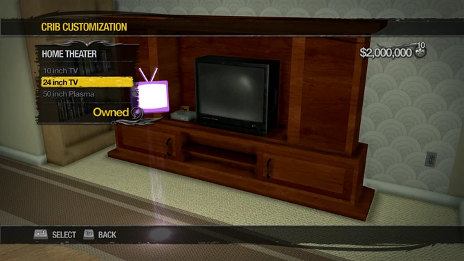 Saints Row Mega Condo - Crib Customization - Home Theater - 24 inch TV