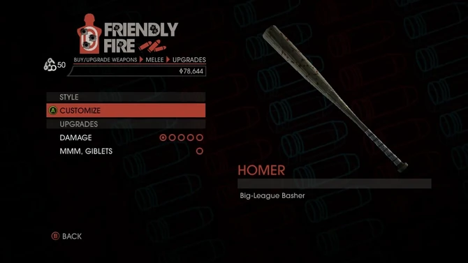 Saints Row IV Baseball Bat - Upgrades