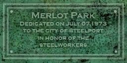 Merlot Park plaque