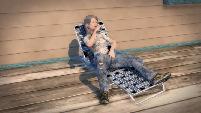 A Bum sitting in Elysian Fields (Trailer Park District) in Saints Row 2