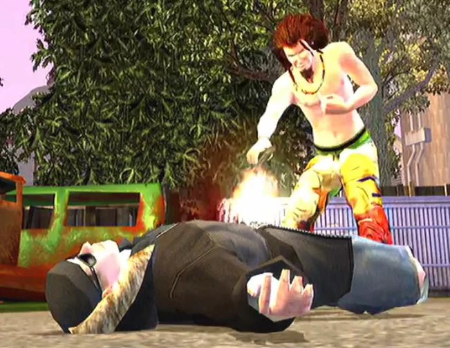 "YOU STUPID, FUCKING, BACKSTABBING, PIECE OF SHIT!" Tobias kills Billy in the Billy's Retirement Party cutscene