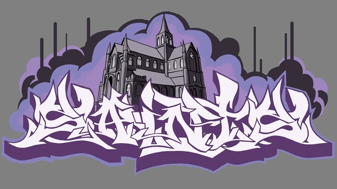 Saints graffiti in Saints Row 2