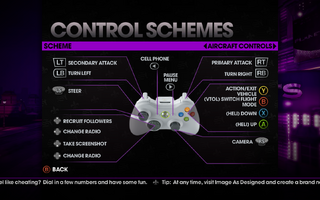 Saints Row The Third - Main Menu - Options - Controls - Gamepad - Control Schemes - Aircraft Controls