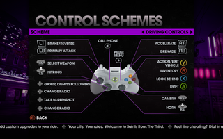 Saints Row The Third - Main Menu - Options - Controls - Gamepad - Control Schemes - Driving Controls II