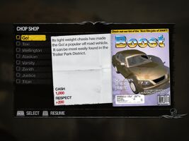 Go! - Downtown Chop Shop list in Saints Row 2