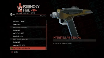 Quickshot Pistol - Red Shirt Special - Interstellar Yellow