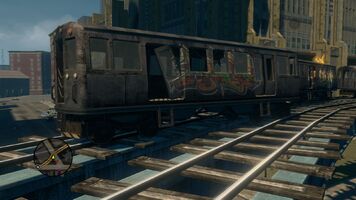 Close up of broken Train in Loren Square in Saints Row The Third