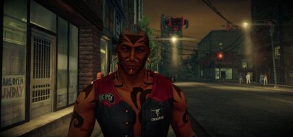 Brotherhood member close up in Saints Row IV