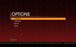 Saints Row Gat out of Hell - Main Menu - Options