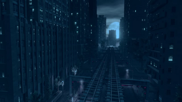 Saints Row IV Main Menu background - train tracks