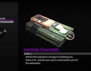 Satchel Charge Saints Row The Third Weapons Cache