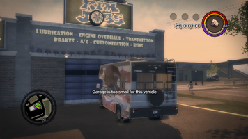 Rim Jobs - Garage is too small for this vehicle message in Saints Row 2