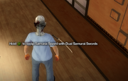 Hold to swap Samurai Sword with Dual Samurai Swords