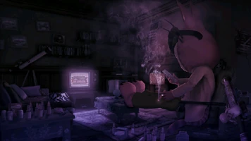 A loading screen of Professor Genki in Shaundi's Loft