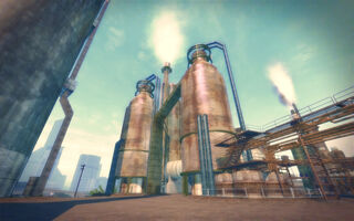 Pilsen in Saints Row 2 - refinery towers