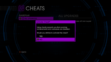 Activate Cheat popup in Saints Row IV