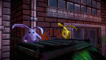 Cabbits outside the purgatory in Johnny Gat's Simulation in Saints Row IV