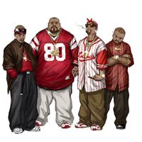 Los Carnales Concept Art - four gang members