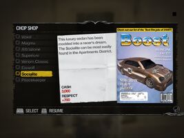 Socialite - Truckyard Chop Shop list in Saints Row 2