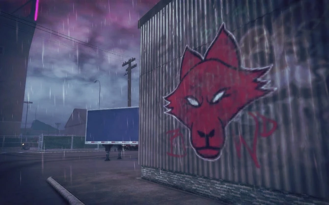 Truck Yard in Saints Row 2 - Brotherhood graffiti