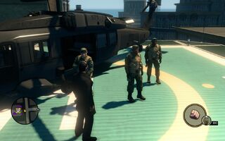 SNG soldiers - 3 on helipad in Saints Row The Third