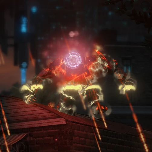 Warden charging up Blast attack