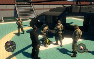 SNG soldiers - 4 on Saints HQ helipad in Saints Row The Third