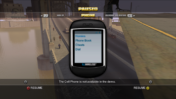 Cellphone in Saints Row demo