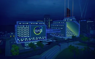 Humbolt Park in Saints Row 2 - Stilwater Science Center at night