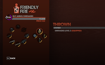 SRTT Friendly Fire Thrown Weapon Menu