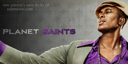 Pierce on a Planet Saints billboard