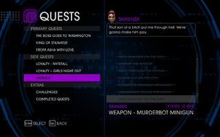 Quests Menu - Payback