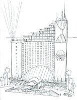 Poseidon's Palace Concept Art - Saints Row 2 exterior sketch