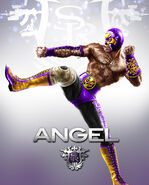 Promotional artwork of Angel, masked and in wrestling gear