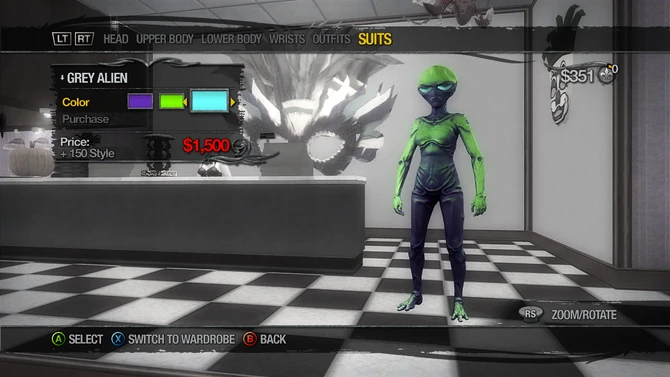 Suits - Grey Alien - recoloured green
