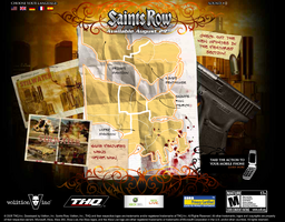 Saints Row promo website - main page with map