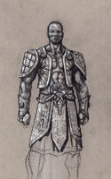 Johnny Gat Concept Art - Gat out of Hell Barbarian look - short hair with open vest