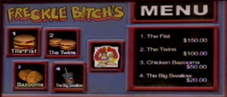 Freckle Bitches Menu in Saints Row