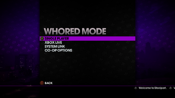 Whored Mode main menu