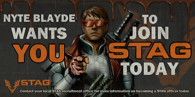 Nyte Blayde - Wants You STAG recruitment billboard