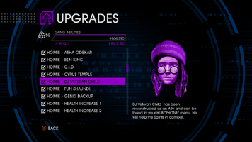 Upgrades menu in Saints Row IV - Page 2 of Gang Abilities