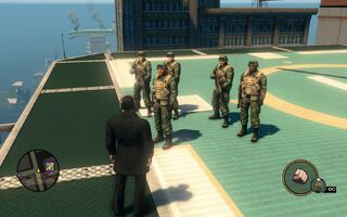 SNG soldiers - 5 on Saints HQ helipad in Saints Row The Third