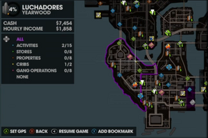 Carver Island map with store and activity locations