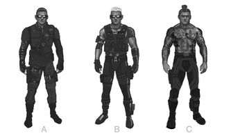 Johnny Gat Concept Art - Super Homie - three outfits