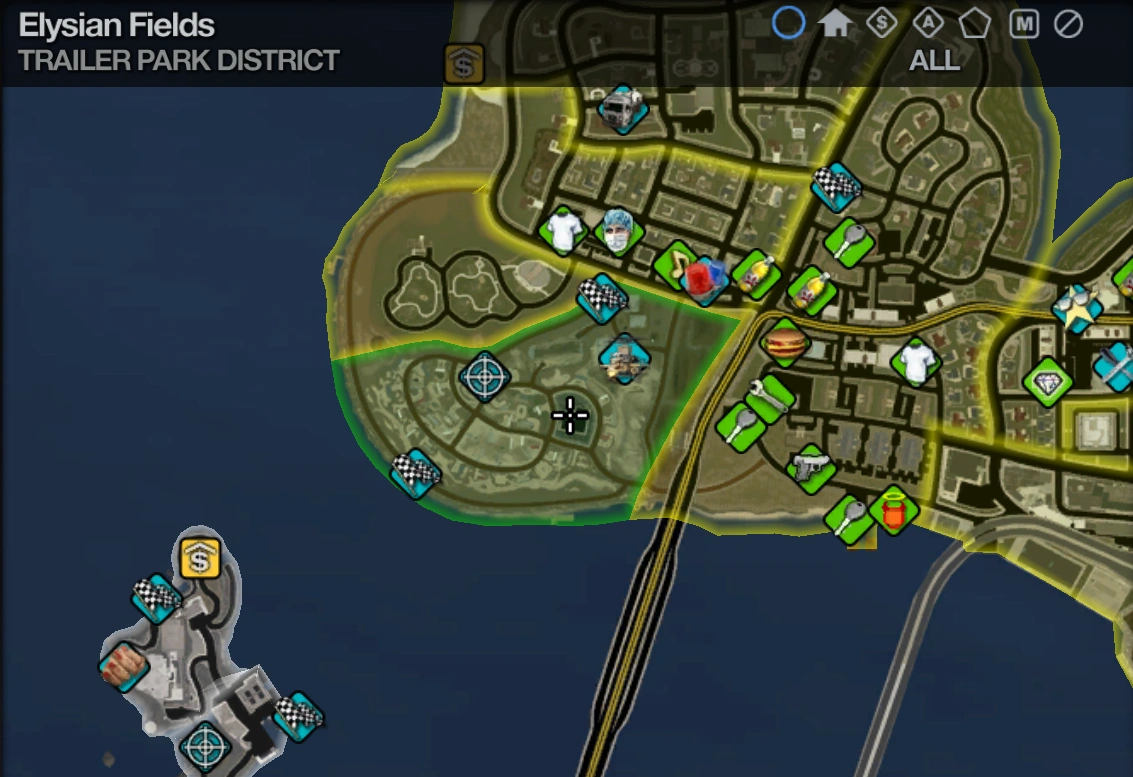 Saints Row 2 Map Elysian Fields | Saints Row Wiki | Fandom