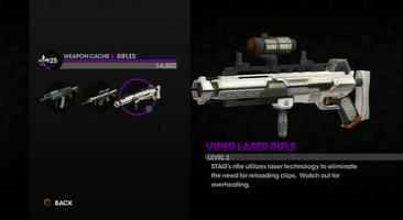 Viper Laser Rifle in the Weapon Cache