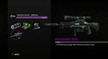 McManus 2015 weapon selection screen